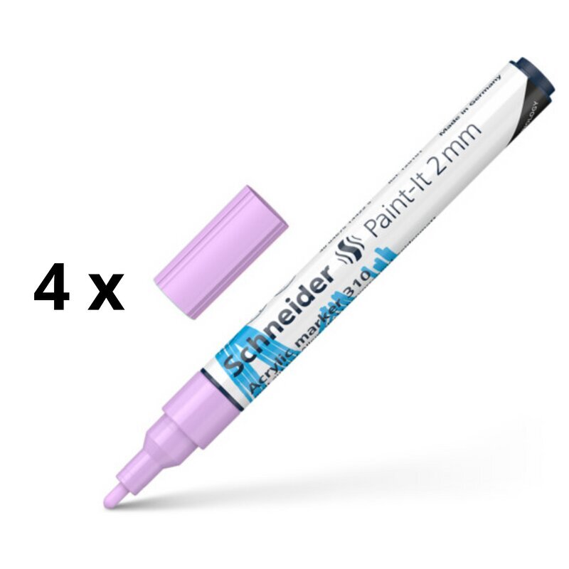 Akryylitussikynä Schneider Paint-it 310, 2 mm, violetti, 4 kpl. hinta ja tiedot | Kirjoitusvälineet | hobbyhall.fi