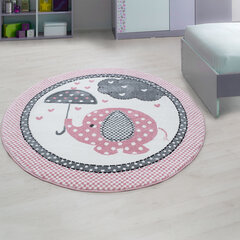 Lastenhuoneen matto Kids Pink 0570, 160x160 cm hinta ja tiedot | Isot matot | hobbyhall.fi