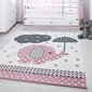Lastenhuoneen matto Kids Pink 0570, 80x150 cm hinta ja tiedot | Isot matot | hobbyhall.fi
