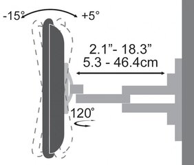 Sbox PLB-3646, Vesa 100x100 - 600x400, 37" -70" hinta ja tiedot | TV-seinätelineet | hobbyhall.fi