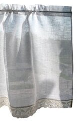 Valkoiset pellavaverhot pitsillä / verhosetti 2 kpl / pituus 30 cm verhot hinta ja tiedot | Verhot | hobbyhall.fi