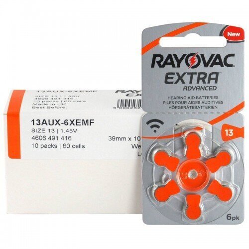 Rayovac Extra Advanced 13 paristot kuulokojeille, 60 kpl hinta ja tiedot | Paristot | hobbyhall.fi