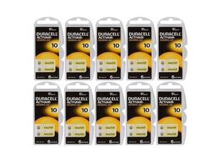 Paristot kuulokojeisiin Duracell ActivAir PR70 10, 60 kpl hinta ja tiedot | Duracell Valaistus ja sähkölaitteet | hobbyhall.fi