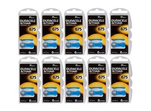 Paristot kuulokojeisiin Duracell ActivAir PR44 675, 60 kpl hinta ja tiedot | Paristot | hobbyhall.fi