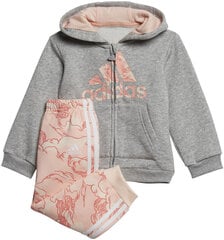 Adidas Urheiluasu I Logo Fz Hd Fl Grey Heather / Haze Coral hinta ja tiedot | Tyttöjen kokoasut ja setit | hobbyhall.fi