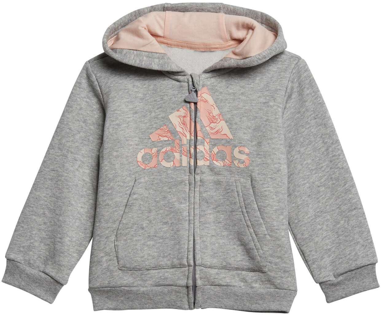 Adidas Urheiluasu I Logo Fz Hd Fl Grey Heather / Haze Coral hinta ja tiedot | Tyttöjen kokoasut ja setit | hobbyhall.fi