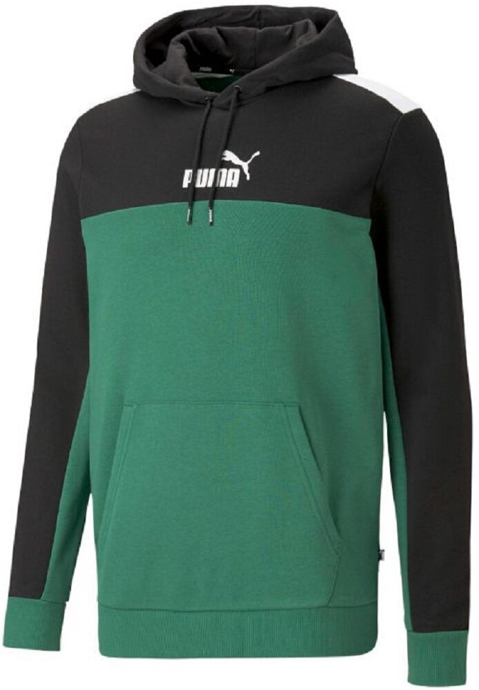 Puma huppari Ess+ Block Hoodie Black White Green 847428 37 hinta ja tiedot | Miesten puserot ja hupparit | hobbyhall.fi