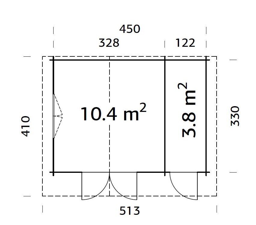 Vierasmaja Emma 14,2 m² varastotilalla hinta ja tiedot | Piharakennukset | hobbyhall.fi