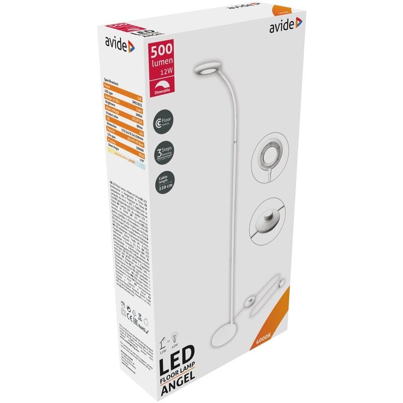 LED-lattiavalaisin Avide Angel 12W valkoinen hinta ja tiedot | Lattiavalaisimet | hobbyhall.fi