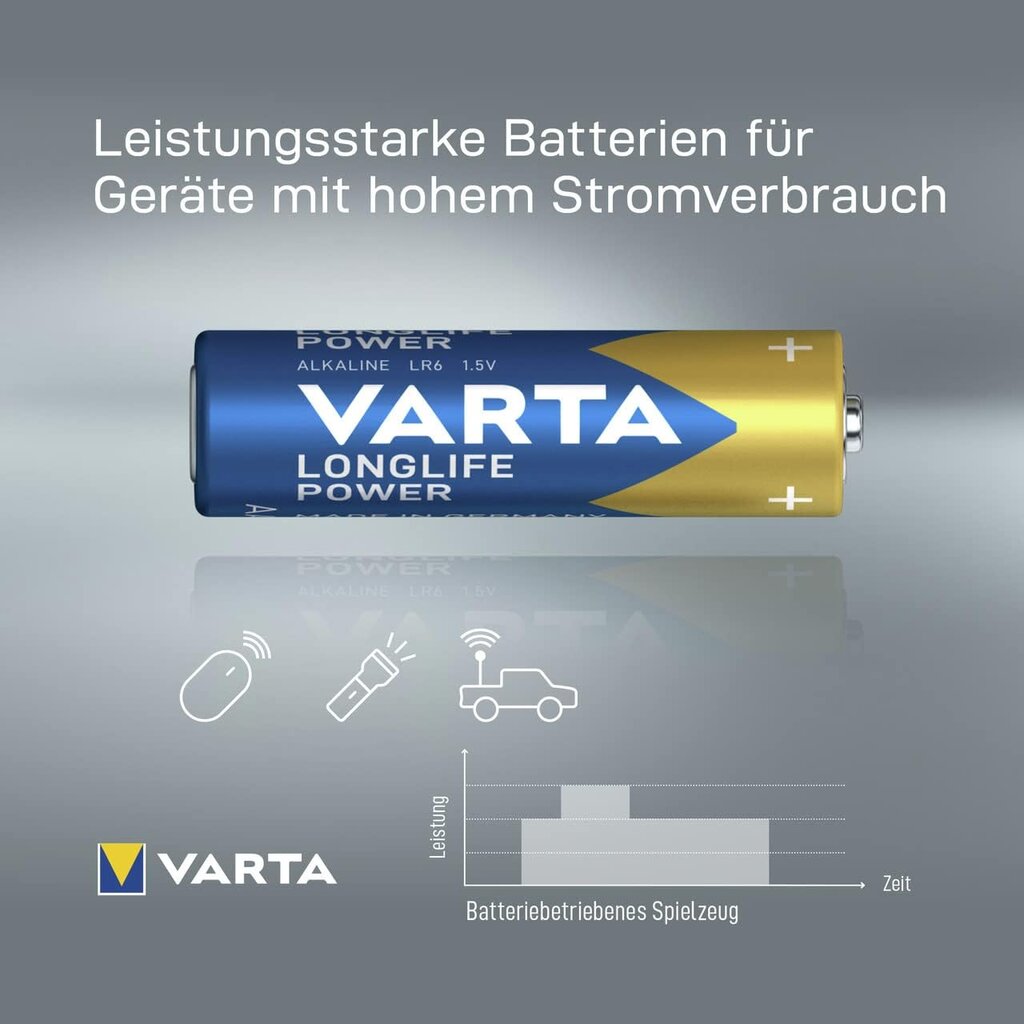 Varta-alkaliparistot AA Longlife Power (12 kpl) hinta ja tiedot | Paristot | hobbyhall.fi