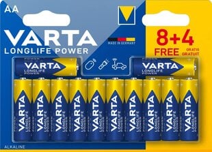 Varta-alkaliparistot AA Longlife Power (12 kpl) hinta ja tiedot | Paristot | hobbyhall.fi