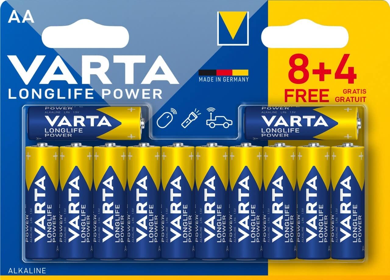 Varta-alkaliparistot AA Longlife Power (12 kpl) hinta ja tiedot | Paristot | hobbyhall.fi