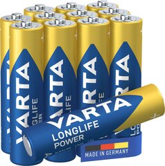 Varta-alkaliparistot AAA Longlife Power (12 yksikköä) hinta ja tiedot | Paristot | hobbyhall.fi