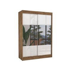 Vaatekaappi Adrk Furniture Tamos 150 cm, ruskea/valkoinen hinta ja tiedot | Kaapit | hobbyhall.fi