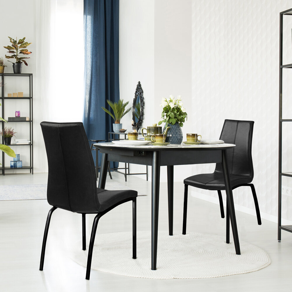 2 ruokapöydän tuolin setti Selsey Zagorac, musta hinta ja tiedot | Ruokapöydän tuolit | hobbyhall.fi