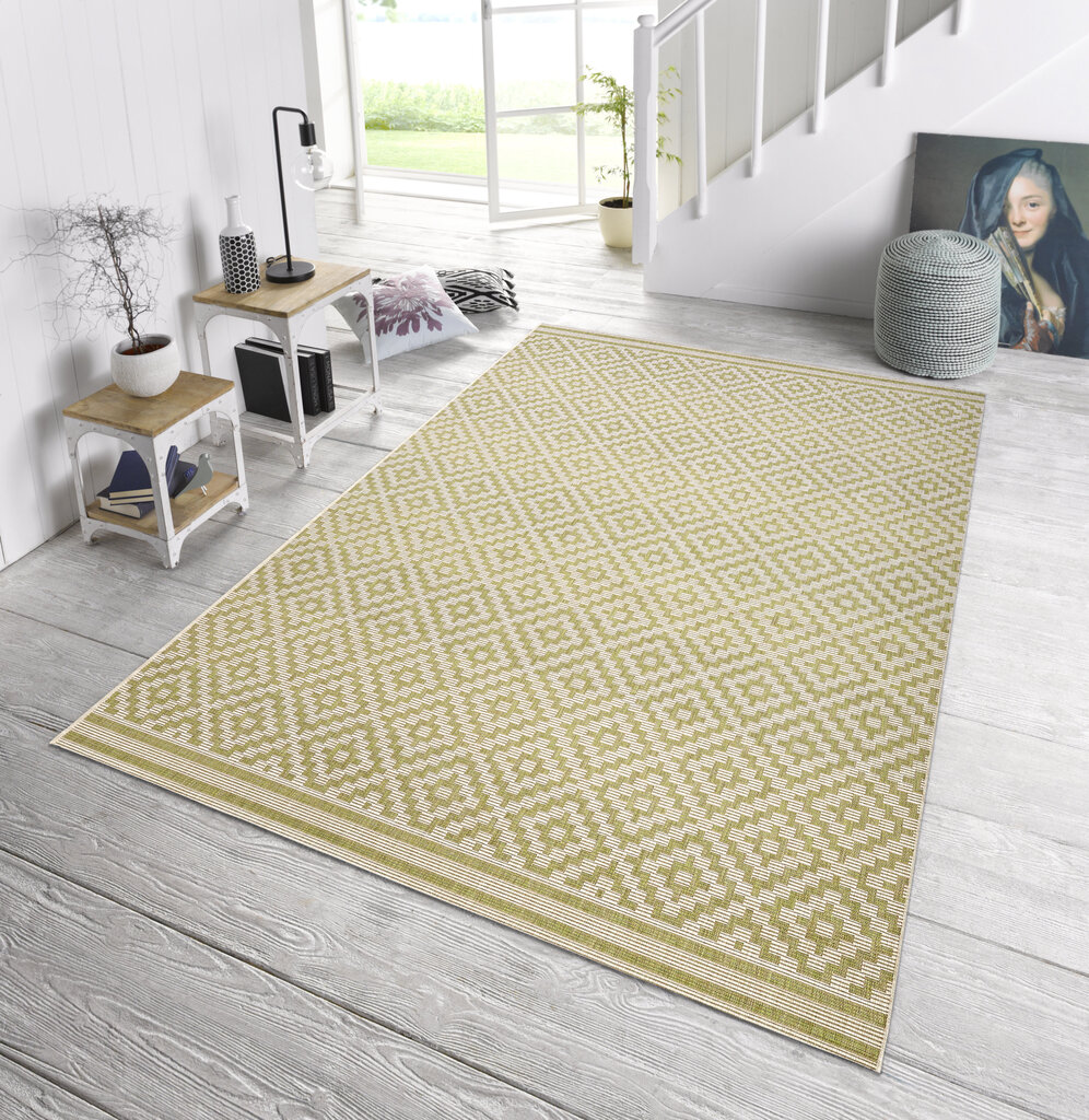 Northrugs matto Meadow Raute Green Cream, 160x230 cm hinta ja tiedot | Isot matot | hobbyhall.fi