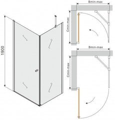 Suihkukaappi Mexen Pretoria Grey 90x70,80,90,100,110,120 cm. hinta ja tiedot | Suihkukaapit ja suihkunurkat | hobbyhall.fi