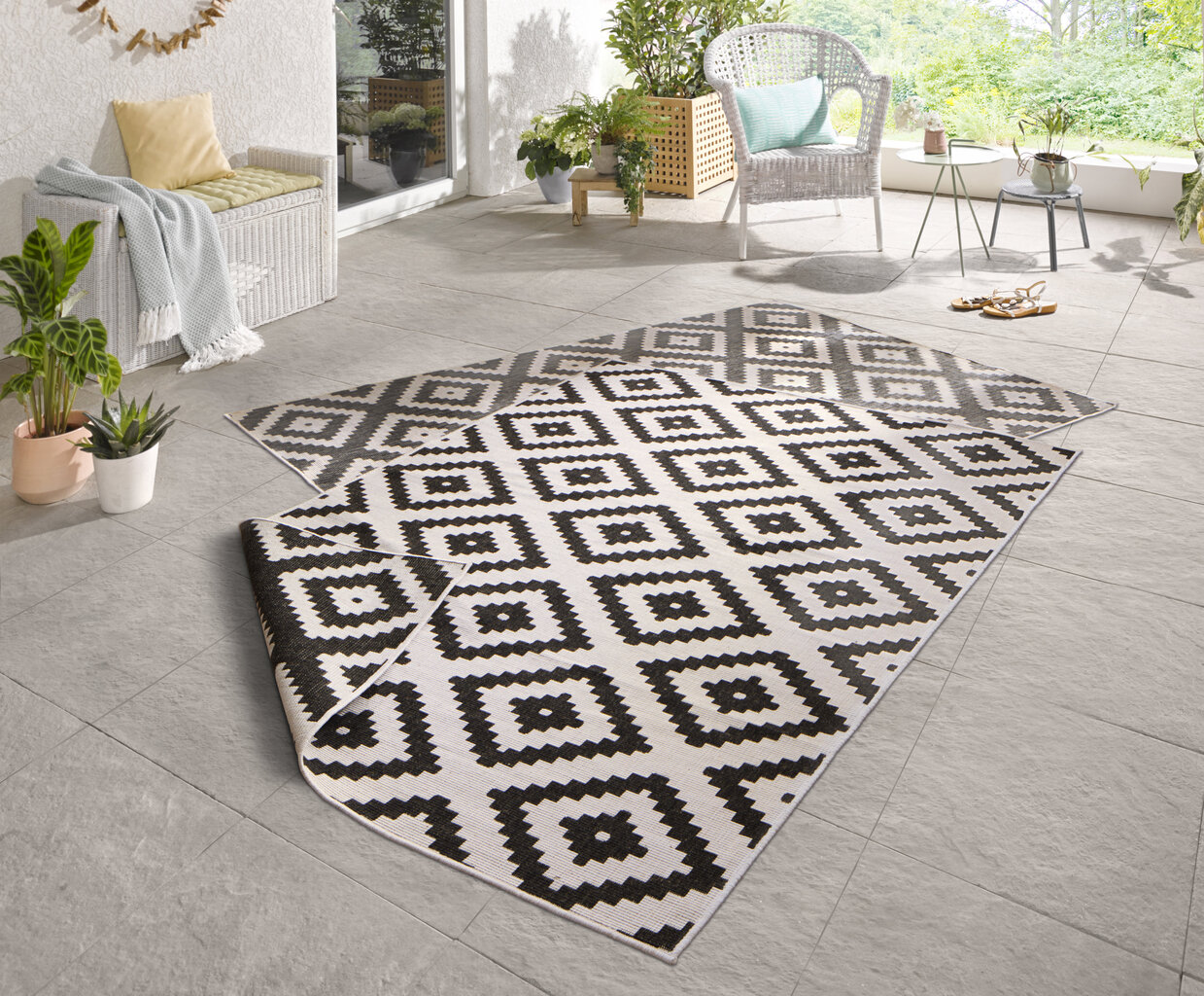 Northrugs matto Twin Malta Black Cream, 80x350 cm hinta ja tiedot | Isot matot | hobbyhall.fi