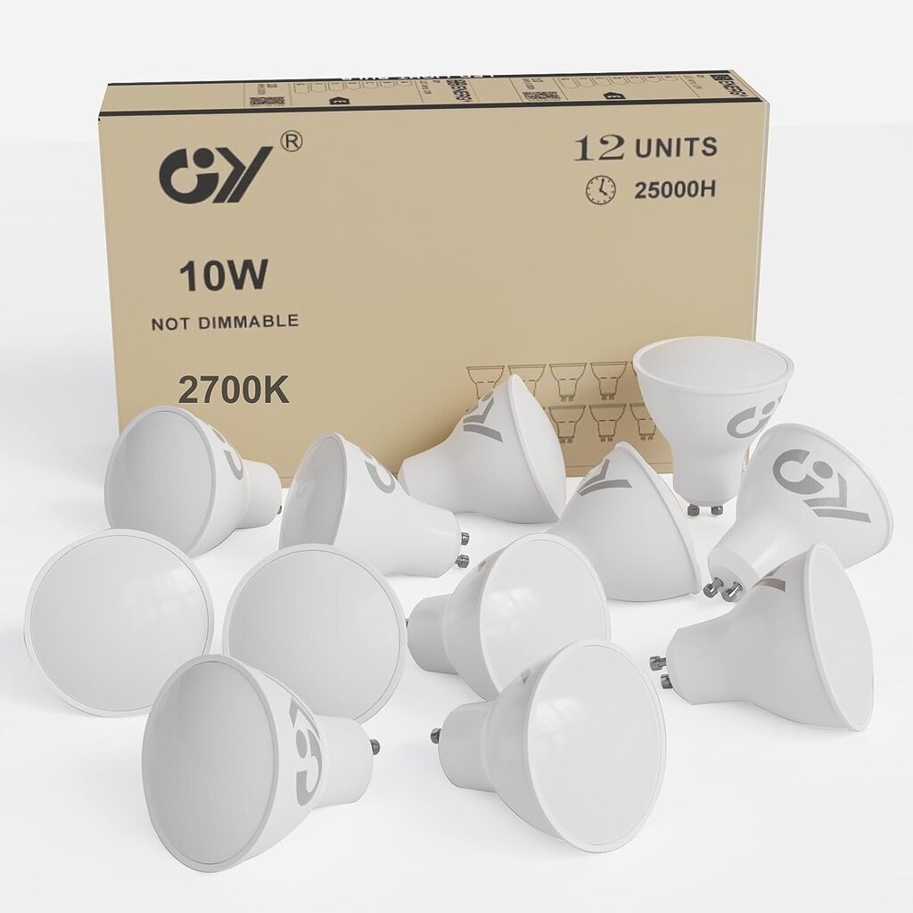 10W GY Lämmin valkoinen LED-lamppu 2700K 1100Lumen 12kpl hinta ja tiedot | Lamput | hobbyhall.fi