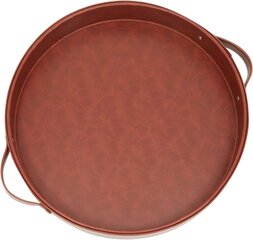 Pyöreä nahkatarjotin Juvale, 37x5cm, ruskea hinta ja tiedot | Sisustustuotteet | hobbyhall.fi