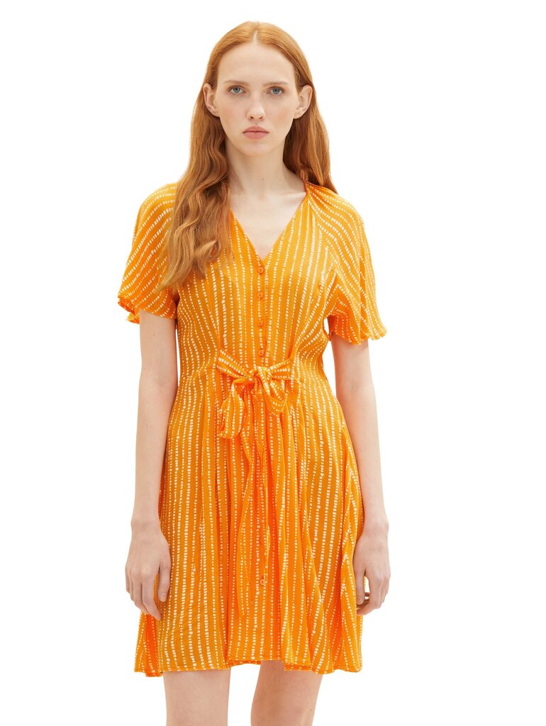 Tom Tailor naisten mekko 1036602*31713, oranssi/valkoinen hinta ja tiedot | Mekot | hobbyhall.fi