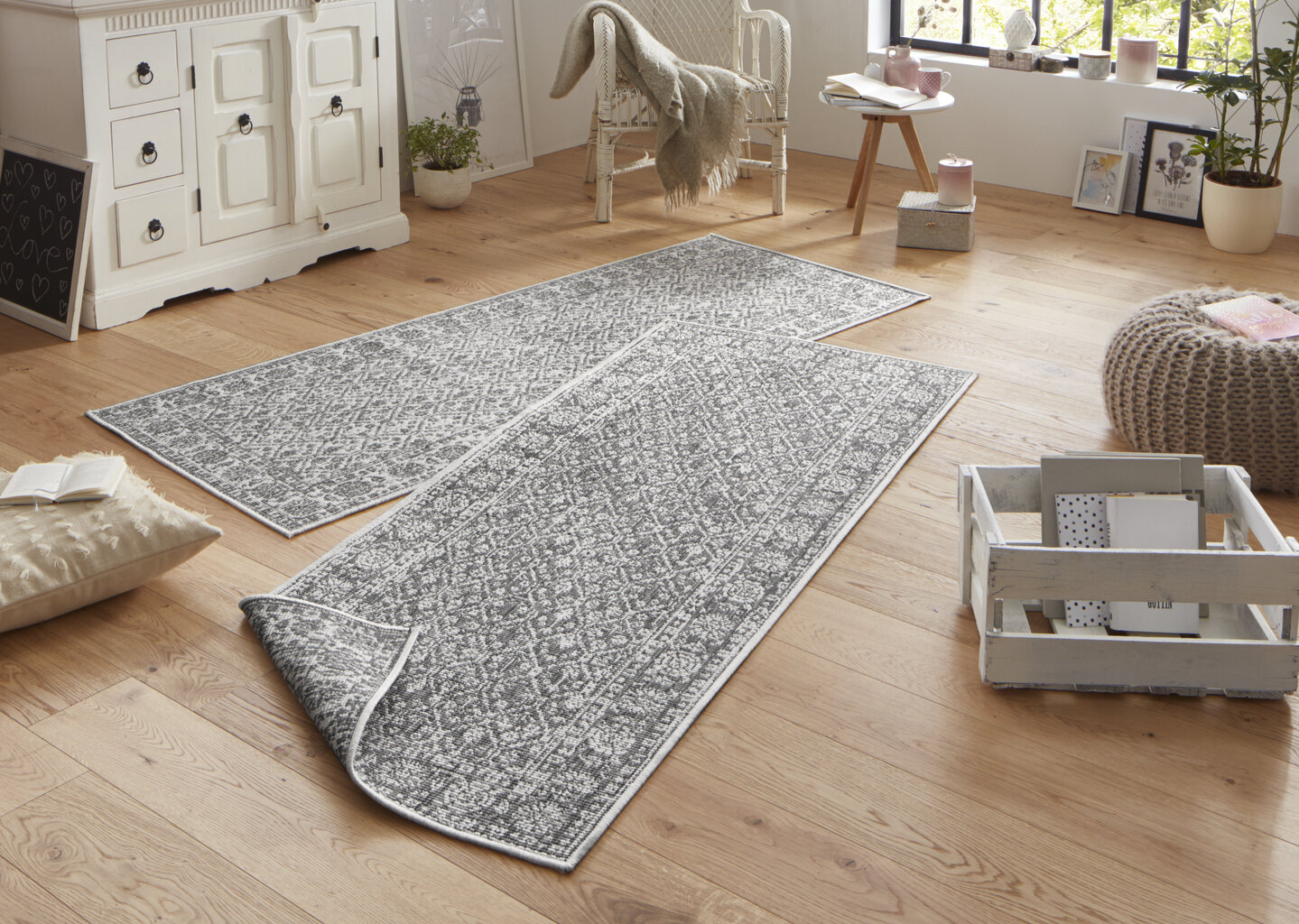 Northrugs matto Twin Curacao Grey Cream, 80x150 cm hinta ja tiedot | Isot matot | hobbyhall.fi