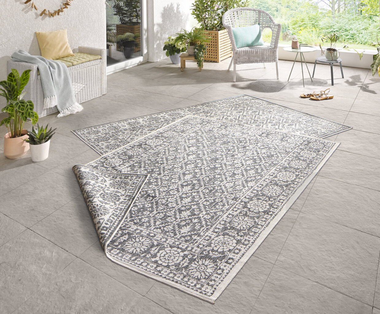 Northrugs matto Twin Curacao Grey Cream, 80x150 cm hinta ja tiedot | Isot matot | hobbyhall.fi