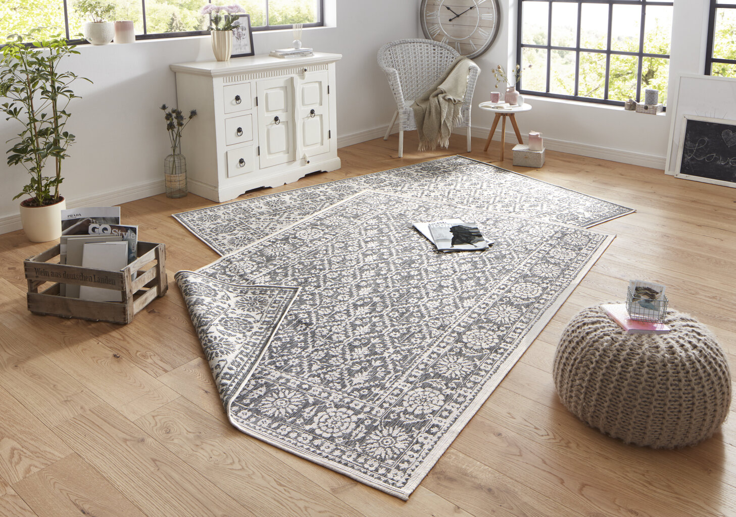 Northrugs matto Twin Curacao Grey Cream, 80x150 cm hinta ja tiedot | Isot matot | hobbyhall.fi