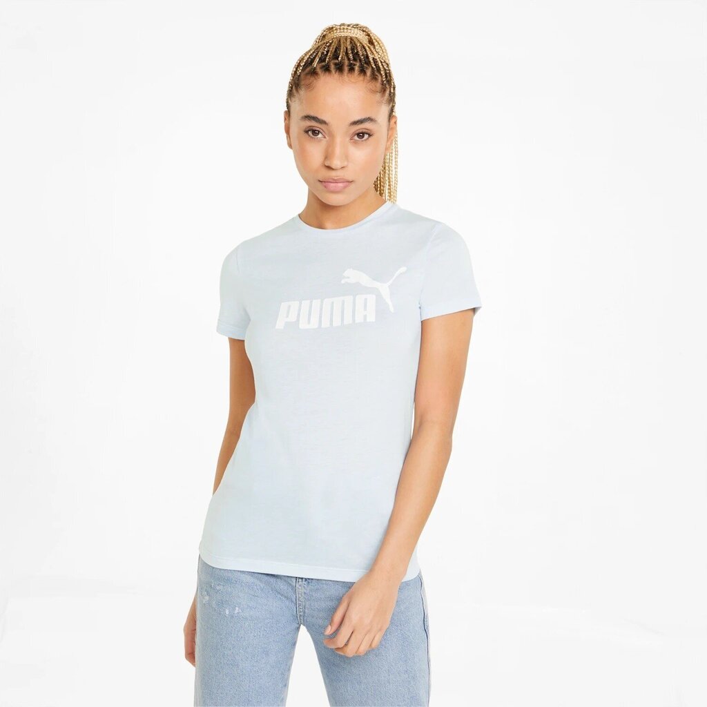 Puma naisten T-paita 586876*83, vaaleansininen/valkoinen hinta ja tiedot | Naisten T-paidat | hobbyhall.fi