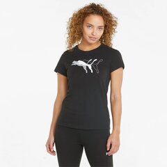 Puma naisten T-paita Power 847112*01, musta/valkoinen hinta ja tiedot | Naisten T-paidat | hobbyhall.fi