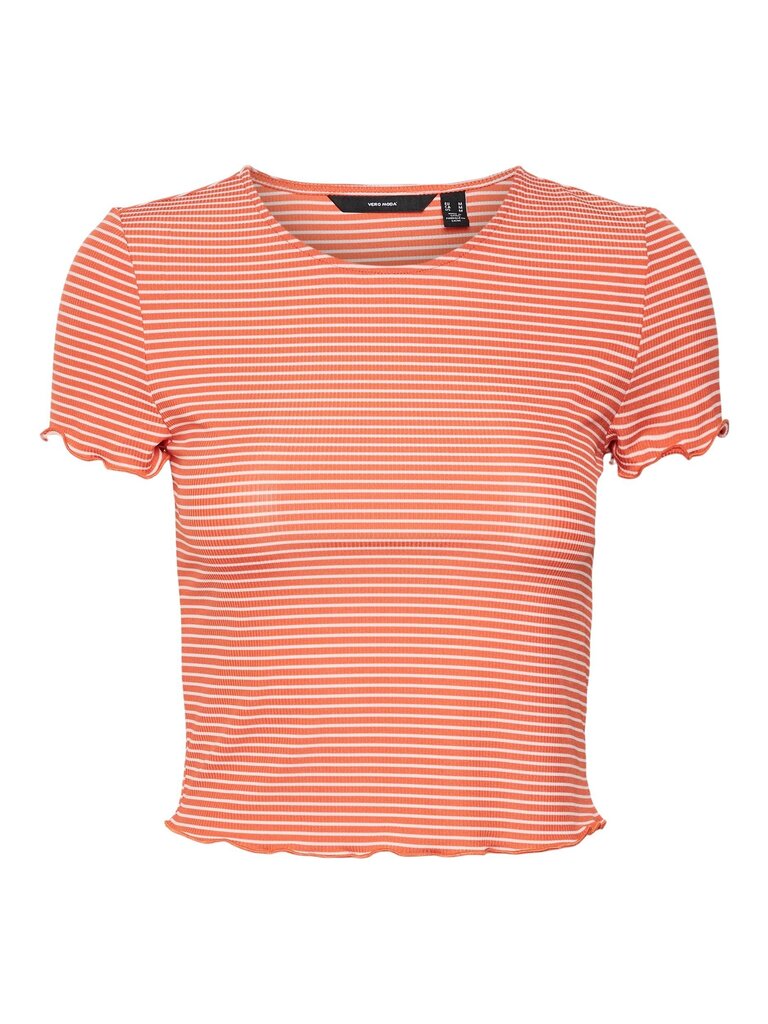 Vero Moda naisten t-paita 10262156*02, oranssi/valkoinen hinta ja tiedot | Naisten T-paidat | hobbyhall.fi