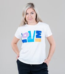 HAILYS NAISTEN T-PAITA MILLA TS*01, valkoinen/sininen hinta ja tiedot | Naisten T-paidat | hobbyhall.fi