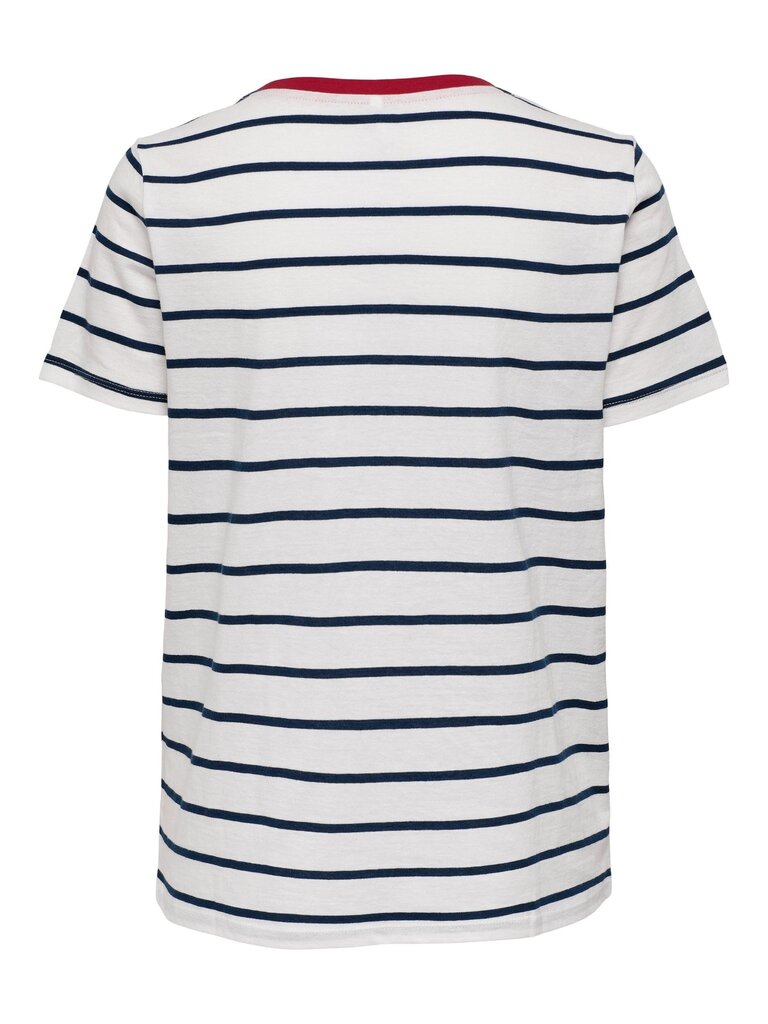 Only naisten t-paita 15282976*02, valkoinen/tummansininen hinta ja tiedot | Naisten T-paidat | hobbyhall.fi