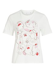 Vila naisten T-paita 14085311*02, valkoinen hinta ja tiedot | Naisten T-paidat | hobbyhall.fi