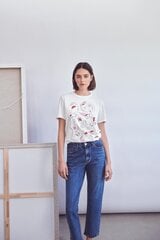 Vila naisten T-paita 14085311*02, valkoinen hinta ja tiedot | Naisten T-paidat | hobbyhall.fi