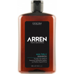 Shampoo-pesuaine hiuksille, vartalolle ja parralle Farcom Professional ARREN Miesten hoitoaine Multiply Shampoo 400ml hinta ja tiedot | Shampoot | hobbyhall.fi