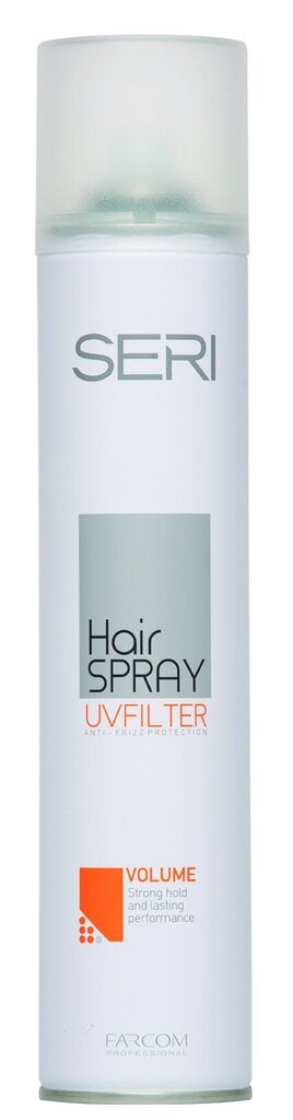 Hiuslakka UV-suodattimella, vahva kiinnitys, antaa volyymia Farcom Professional SERI Hair Spray Volume 400ml hinta ja tiedot | Kampaamotuotteet | hobbyhall.fi