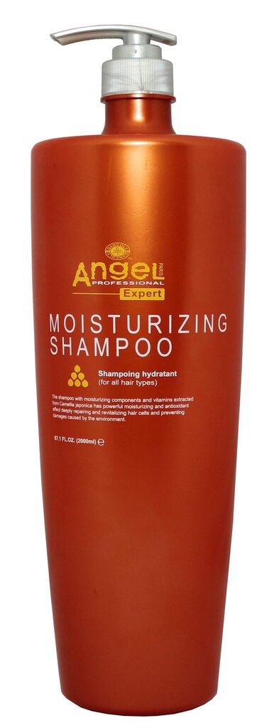 Kosteuttava shampoo kaikille hiustyypeille Angel Professional Expert Moisturizing Shampoo 2000 ml hinta ja tiedot | Shampoot | hobbyhall.fi
