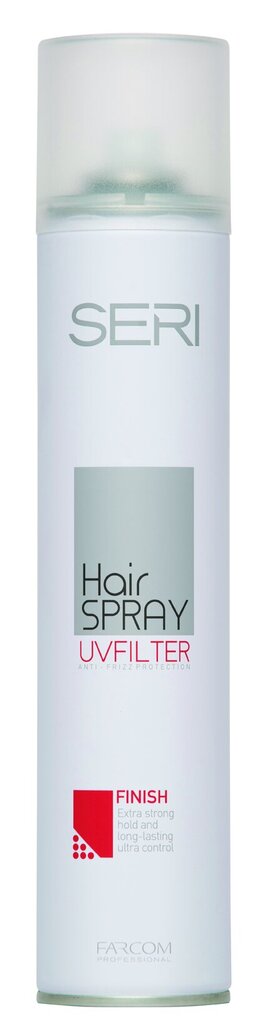 Hiuslakka UV-suodattimella, erittäin vahva kiinnitys Farcom Professional SERI Hair Spray Finish 400ml hinta ja tiedot | Kampaamotuotteet | hobbyhall.fi