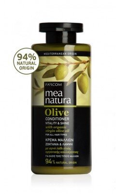 Elvyttävä, kosteuttava hiustenhoitoaine oliiviöljyllä Farcom Mea Natura Olive Conditioner Vitality and amp. Shine 300ml hinta ja tiedot | Hoitoaineet | hobbyhall.fi