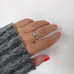 Säädettävä hopea "hug" sormus hinta ja tiedot | StoreXO Muoti | hobbyhall.fi