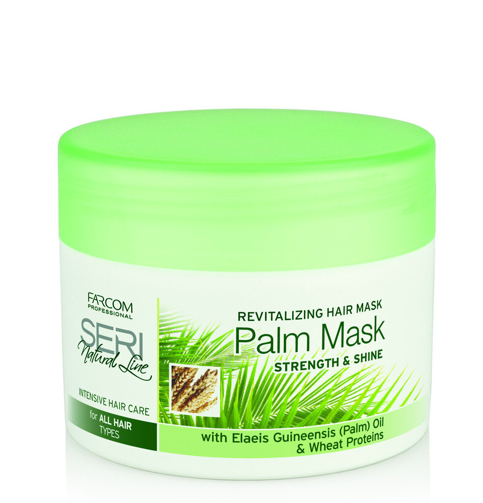 Hiusnaamio palmuöljyllä SERI Natural Line Revitalizing Hair Palm Mask 300 ml hinta ja tiedot | Hiusnaamiot, öljyt ja seerumit | hobbyhall.fi