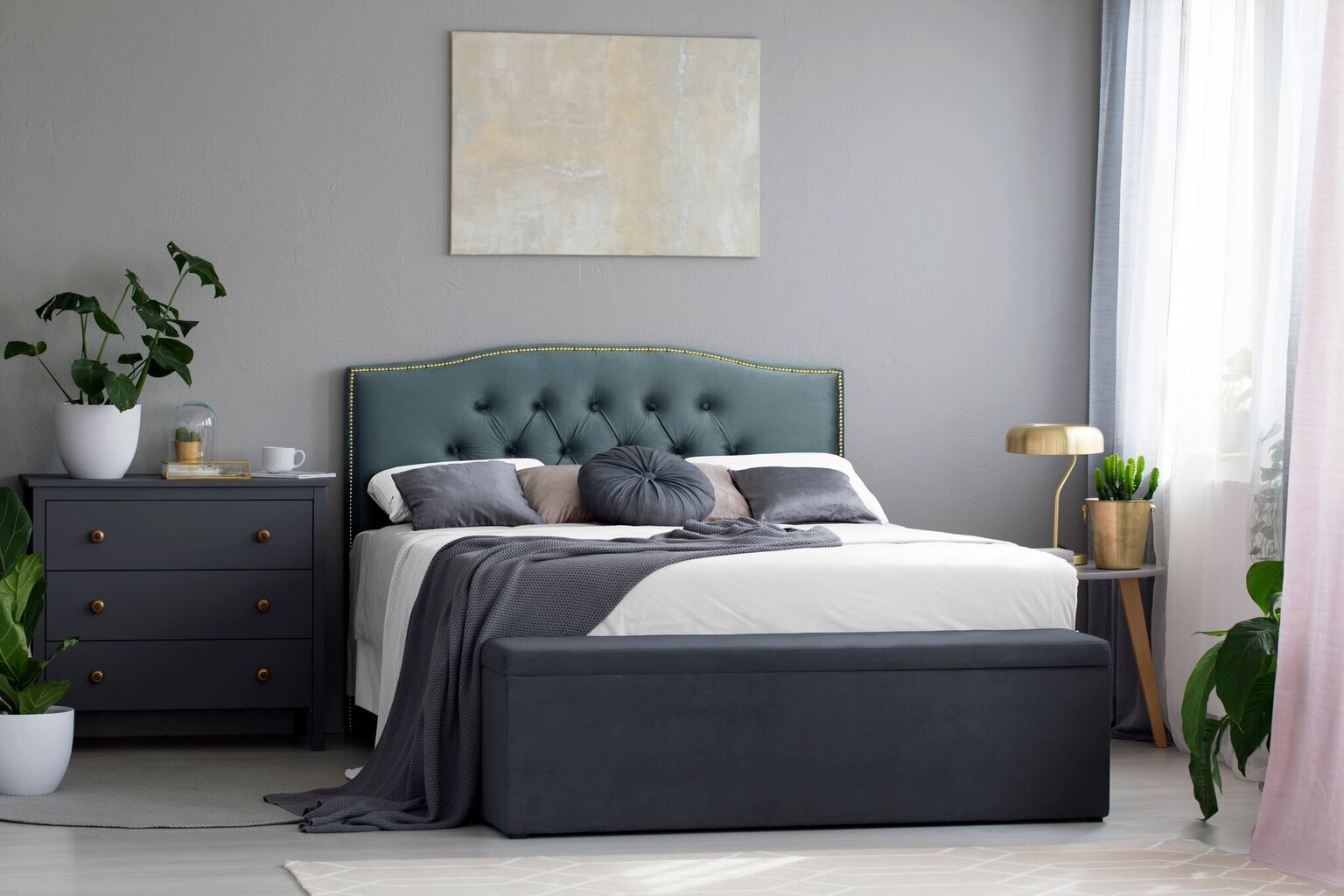 Mazzini Sofas Daisy -sängynpääty, 160 cm, sininen hinta ja tiedot | Sängyt | hobbyhall.fi