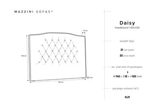 Mazzini Sofas Daisy -sängynpääty, 140 cm, sininen hinta ja tiedot | Sängyt | hobbyhall.fi