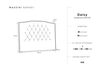 Mazzini Sofas Daisy -sängynpääty, 200 cm, punainen hinta ja tiedot | Sängyt | hobbyhall.fi