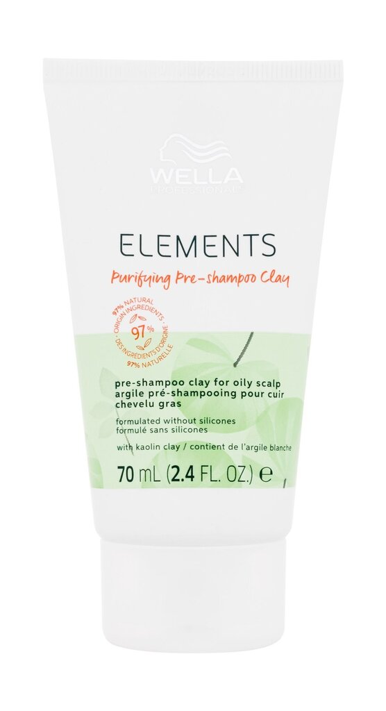Puhdistussavi rasvaiselle päänahalle Wella Elements Pre Shampoo Clay 70ml hinta ja tiedot | Shampoot | hobbyhall.fi