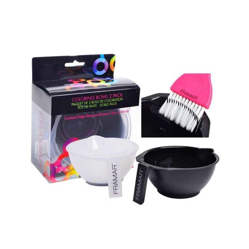 Hair Dye Bowl Set Framar 2 Pack Voloring Bowls Black & amp. Kirkas 2 kpl. hinta ja tiedot | Hiusvärit | hobbyhall.fi