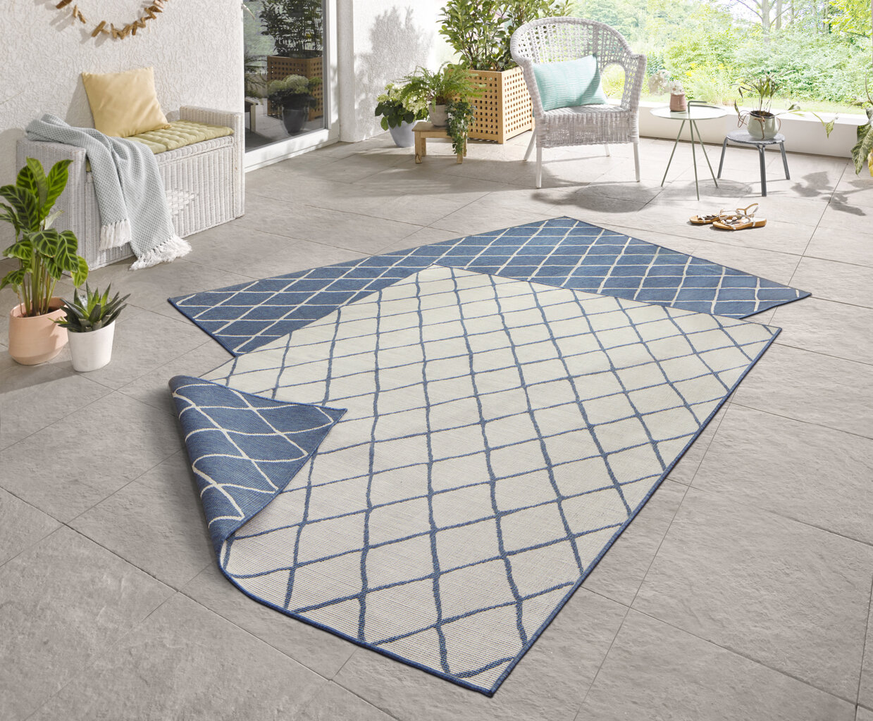 Northrugs matto Twin Malaga Blue Cream, 80x350 cm hinta ja tiedot | Isot matot | hobbyhall.fi