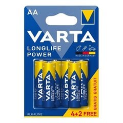 Varta alkalikennot AA Longlife Power, 6 kpl hinta ja tiedot | Paristot | hobbyhall.fi