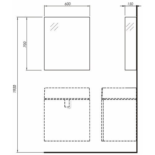 Kolo Twins peilikaappi 60 cm x 70 cm, harmaan värinen hinta ja tiedot | Kylpyhuonekaapit | hobbyhall.fi